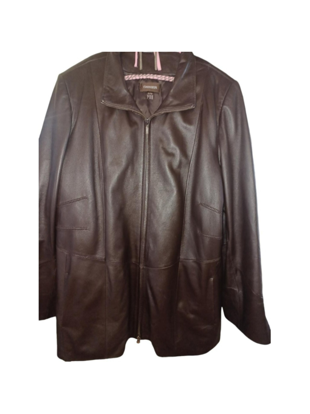 Danier Mens Leather Jacket XL Vintage Dark Brown